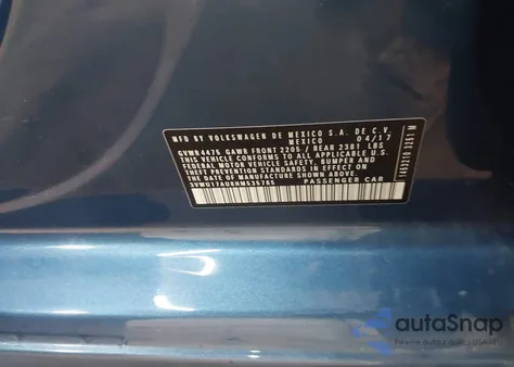 2017 Volkswagen Golf Sportwagen Tsi S from USA, damaged, VIN 3VWU17AU8HM535785